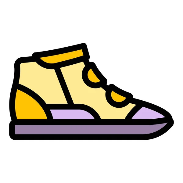 Winter sneakers icon color outline vector — Stock Vector