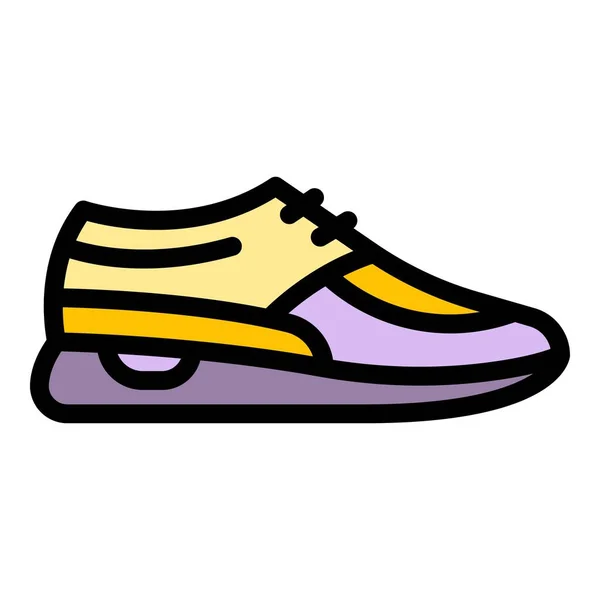 新运动鞋图标颜色轮廓矢量 — 图库矢量图片