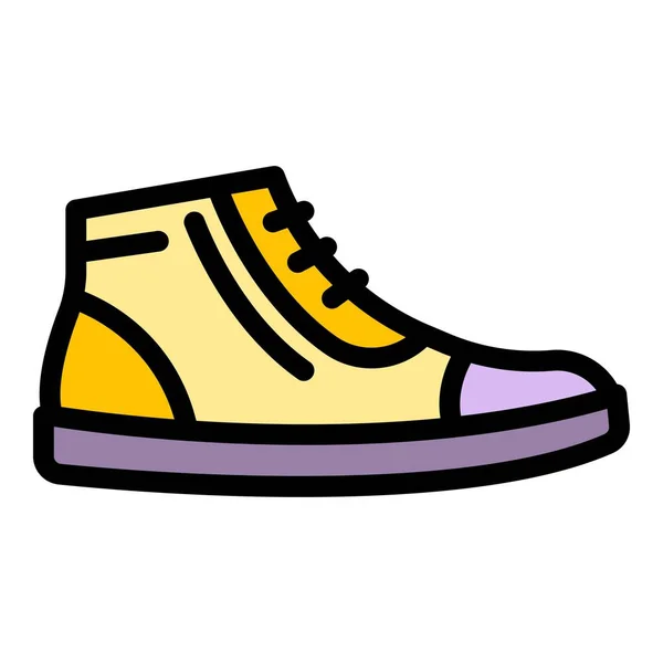Zapatillas de deporte de goma icono color contorno vector — Vector de stock