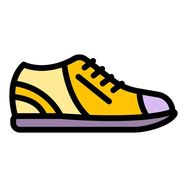 休闲运动鞋图标颜色轮廓矢量 — 图库矢量图片