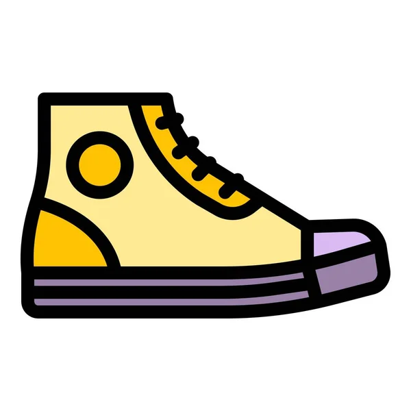 Shop sneaker icon color outline vector — Stock Vector