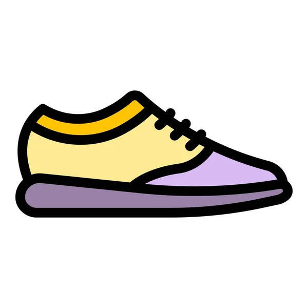 训练鞋图标颜色轮廓矢量 — 图库矢量图片