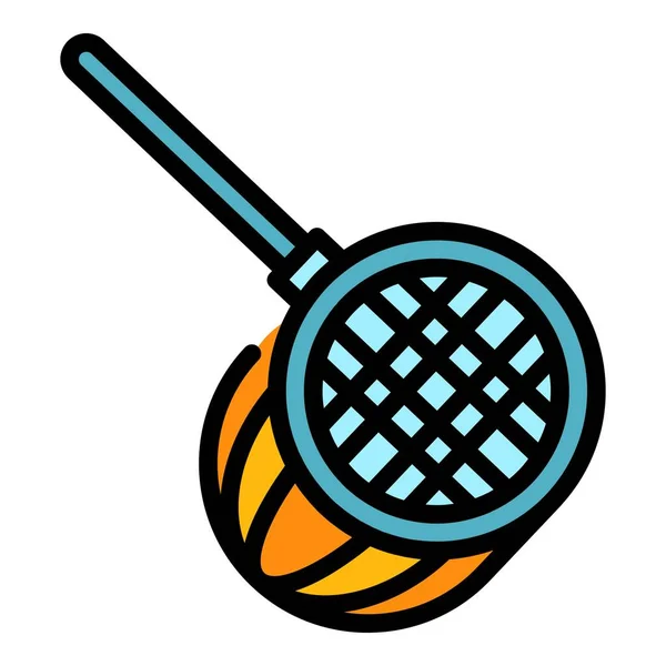 Pool net icon vettore contorno colore — Vettoriale Stock