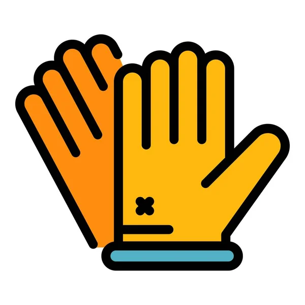 Вектор контура контура иконки чистки перчаток — стоковый вектор