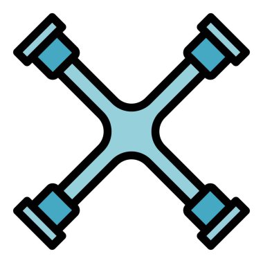 Anahtarlı araba simgesi renk ana hatları vektörü