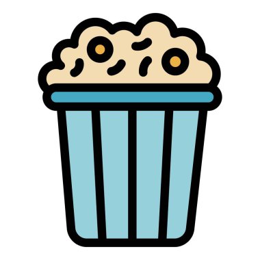 Patlamış mısır paketi renk ana hatları vektörü