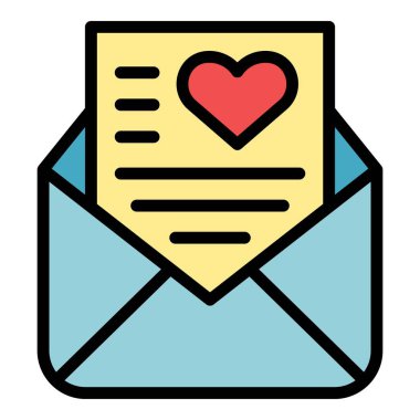 Zarf tanıdık simgesi renk ana hatları vektörü