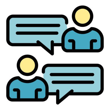 Web sevgi iletişim simgesi renk ana hatları vektörü