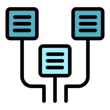 Senaryo şeması renk ana hatları vektörü