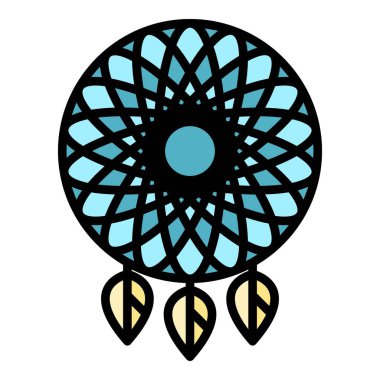 Hint rüya yakalayıcı simgesi renk ana hatları vektörü