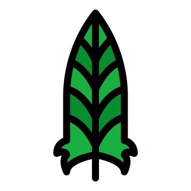 Kabile tüyü simgesi renk ana hatları vektörü