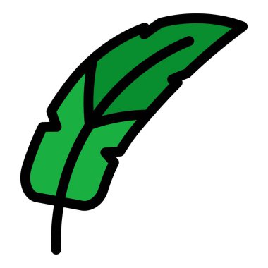 Boho tüy ikonu renk ana hatları vektörü