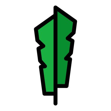 Plumage tüy ikonu renk ana hatları vektörü