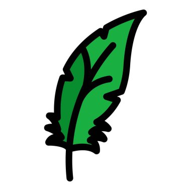 Quill tüy ikonu renk ana hatları vektörü