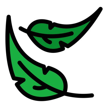 Hafif tüy simgesi renk dış hat vektörü