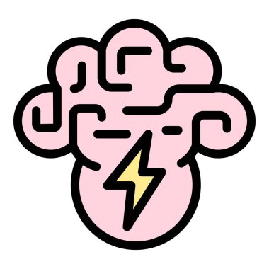 Çözüm fikri simgesi renk ana hatları vektörü