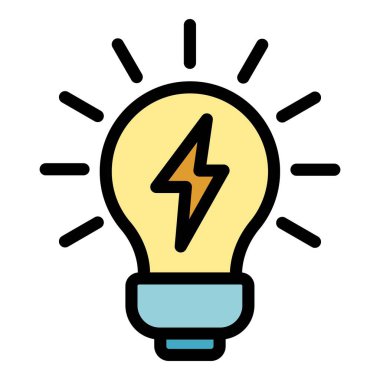 Harika fikir simgesi renk ana hatları vektörü