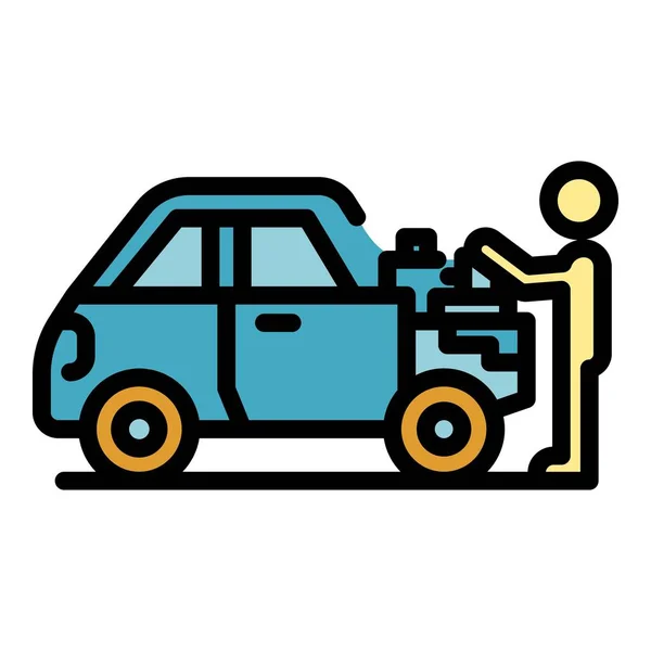 Car mechanic icon color outline vector — Stock Vector