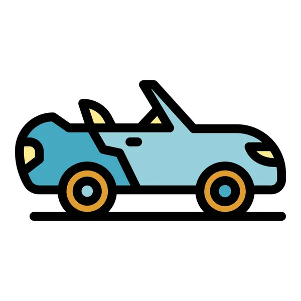 Kabriolet samochód ikona kolor zarys wektor — Wektor stockowy
