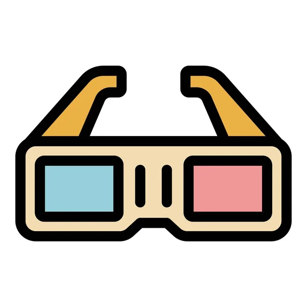 Gafas de cine icono color contorno vector — Vector de stock