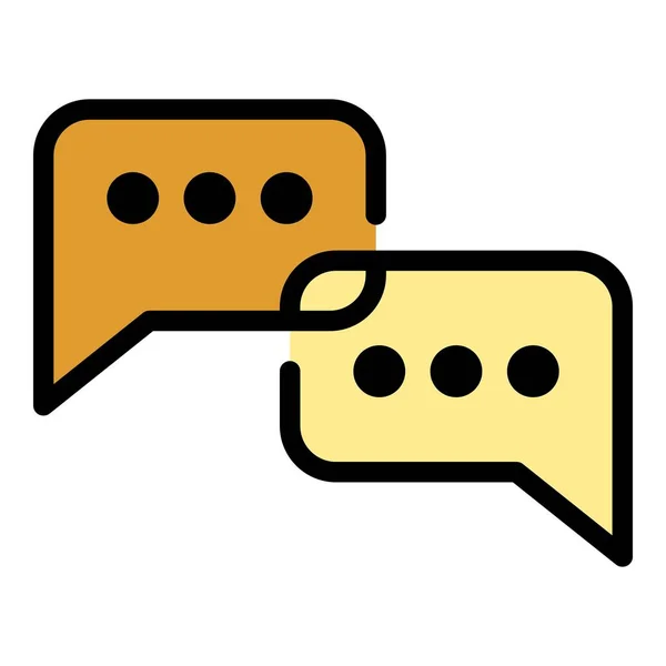 Kennismaking business chat pictogram kleur overzicht vector — Stockvector