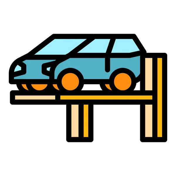 Icono de elevación del coche color contorno vector — Vector de stock