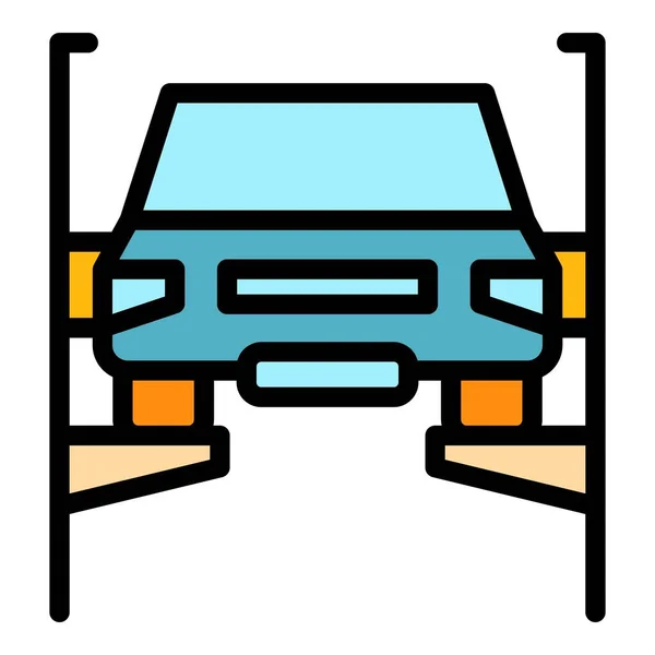 車のアイコンカラーアウトラインベクトル — ストックベクタ