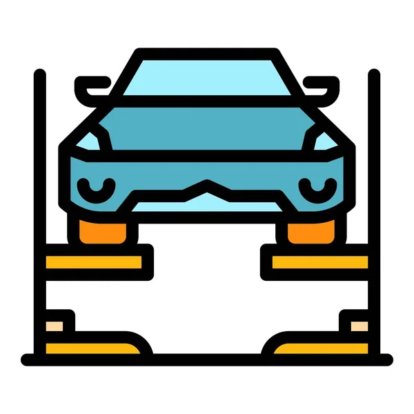 Auto service lift icon color outline vector — Stock Vector