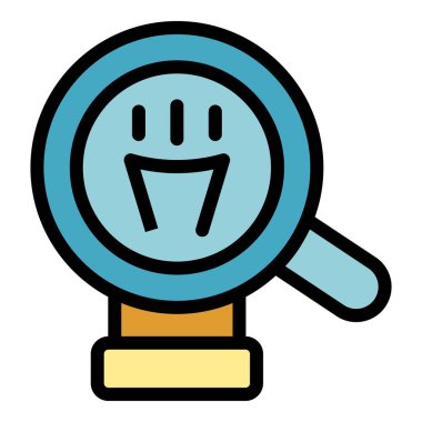 Fikir simgesi renk ana hatları vektörü büyütülüyor