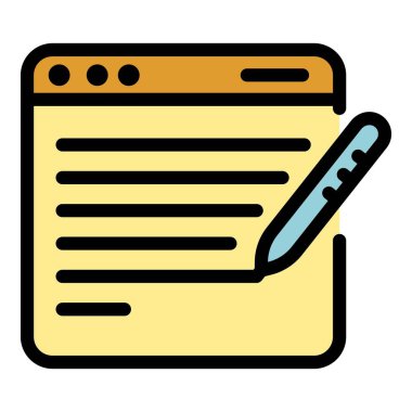 Akıllı fikir simgesi renk ana hatları vektörü