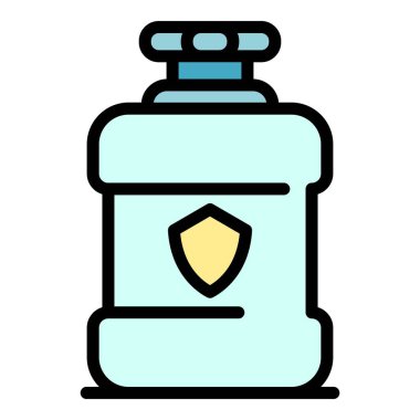 Ağız gargarası durulama simgesi rengi dış hat vektörü