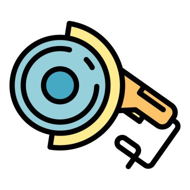 Öğütme makinesi simgesi renk ana hatları vektörü oluştur