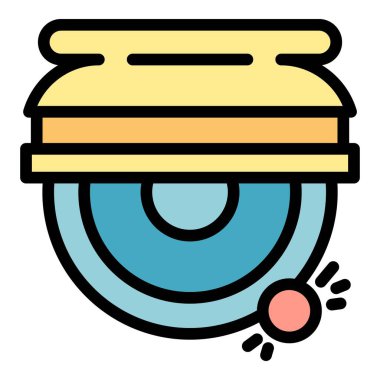 Marangozluk öğütme makinesi simgesi renk dış hat vektörü