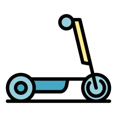 Elektrikli scooter simgesi renk ana hatlarını dengele