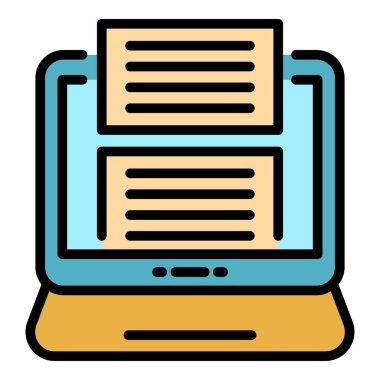 Çevrimiçi kitap simgesi renk özet vektörünü sakla