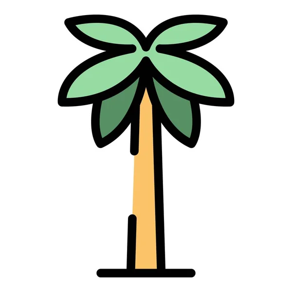 Kalifornien Palme Symbol Farbe Umrissvektor — Stockvektor