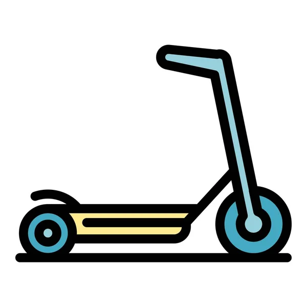 电动滑板车图标颜色轮廓矢量 — 图库矢量图片