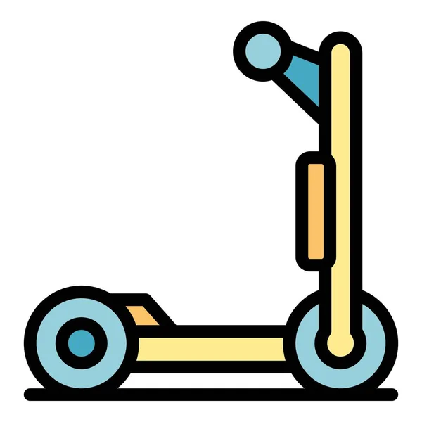 Fast electric scooter icon color outline vector — Stock Vector