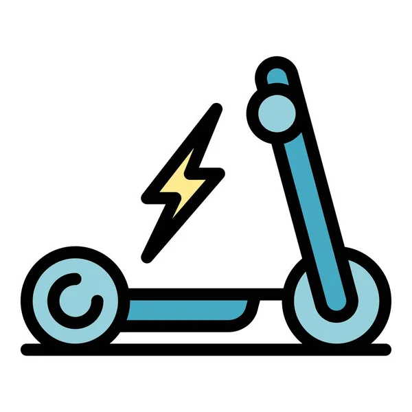 Manuseie scooter elétrico ícone cor contorno vetor — Vetor de Stock