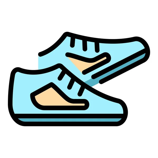 Σκανδιναβικό περπάτημα παπούτσια εικονίδιο χρώμα διάνυσμα περίγραμμα — Διανυσματικό Αρχείο