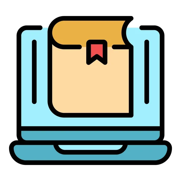 Laptop-Symbol Farbe Umrissvektor — Stockvektor