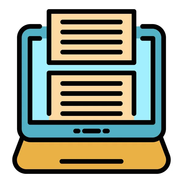 Online eBook Icon Farbe Umrissvektor speichern — Stockvektor