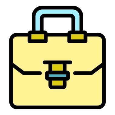 Çanta simgesi renk çizgisi vektörünü bankaya kaydet