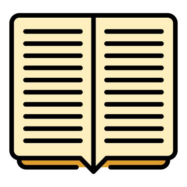 Kitap raporu simgesi renk özet vektörünü aç