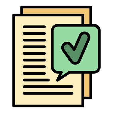 Mükemmel rapor simgesi renk ana hatları vektörü