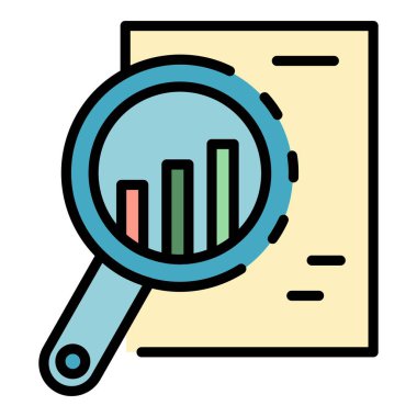 Grafik tablosu simge renk ana hatları vektörü