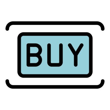 Çevrimiçi dükkan simgesi renk ana hatları vektörü