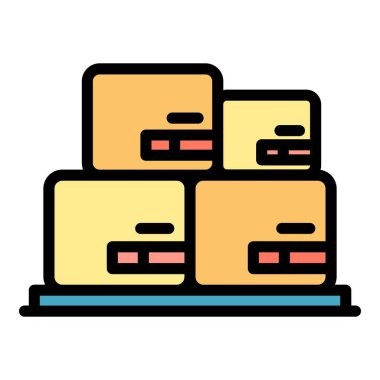 Dükkan simgesi renk ana hatları vektörü