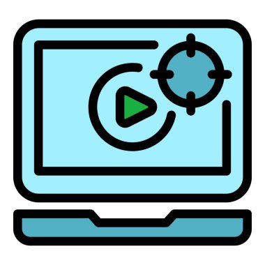 Çevrimiçi hedef simge renk ana hatları vektörü