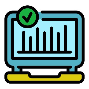 Bitmiş grafik simgesi renk ana hatları vektörü